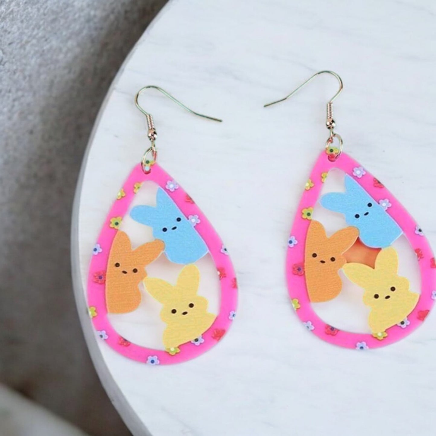 My Easter Peeps Bunny Drop Earrings