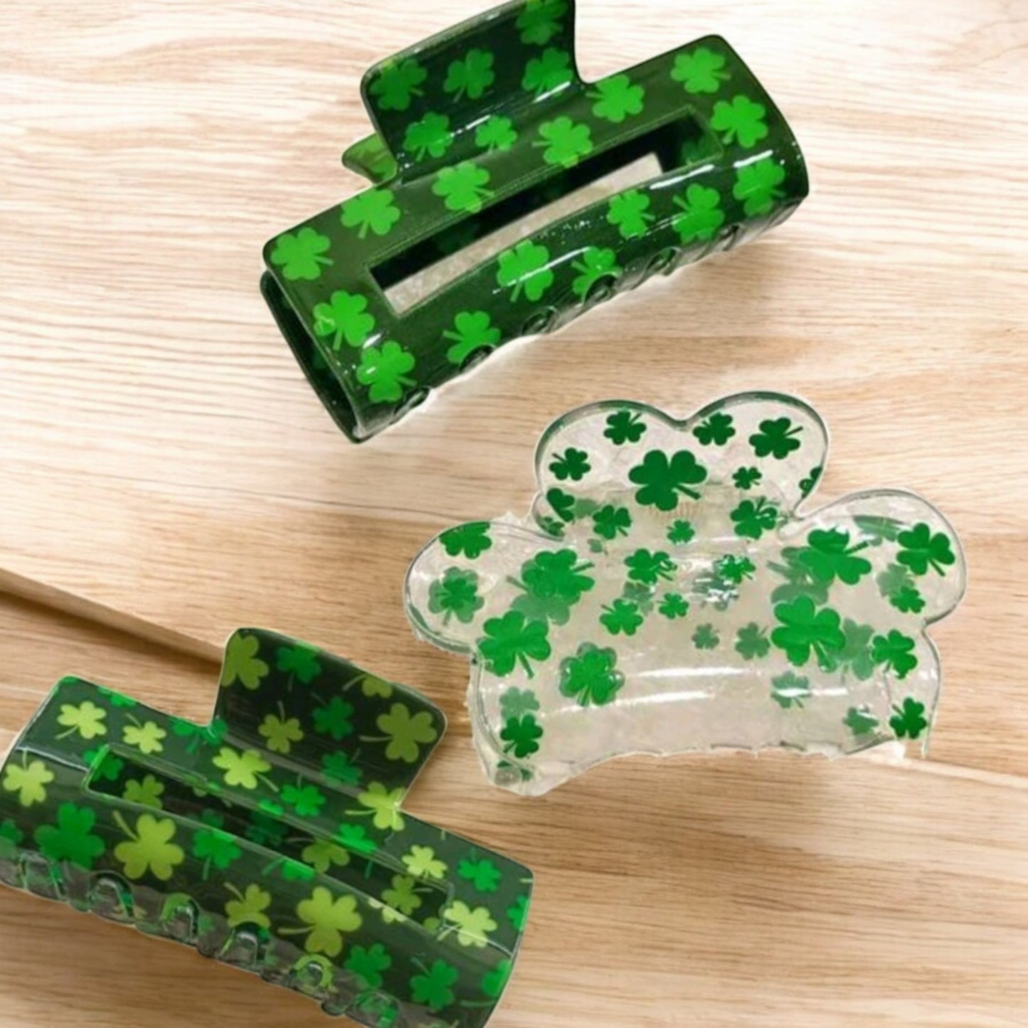 All The Luck Shamrock Hair Claw Clip St. Patrick's Day