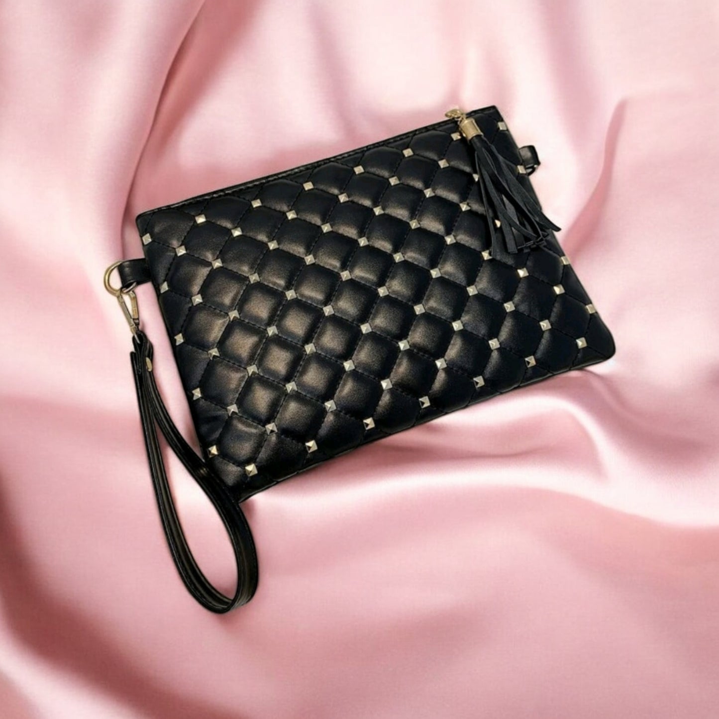 Out On The Town Rivetted Wristlet Clutch