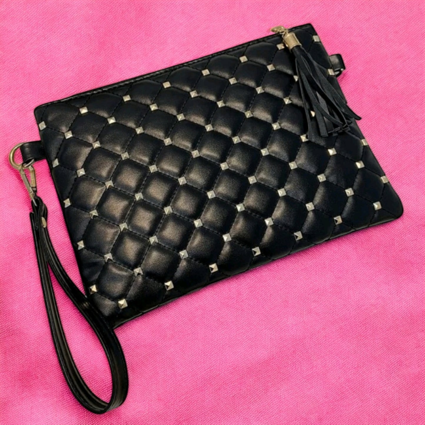 Out On The Town Rivetted Wristlet Clutch