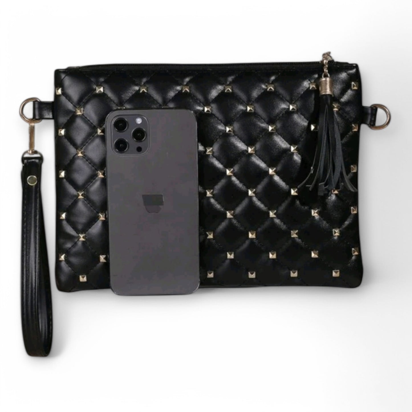 Out On The Town Rivetted Wristlet Clutch