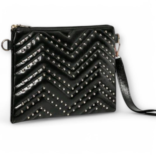 Into The City Studded Wristlet Clutch