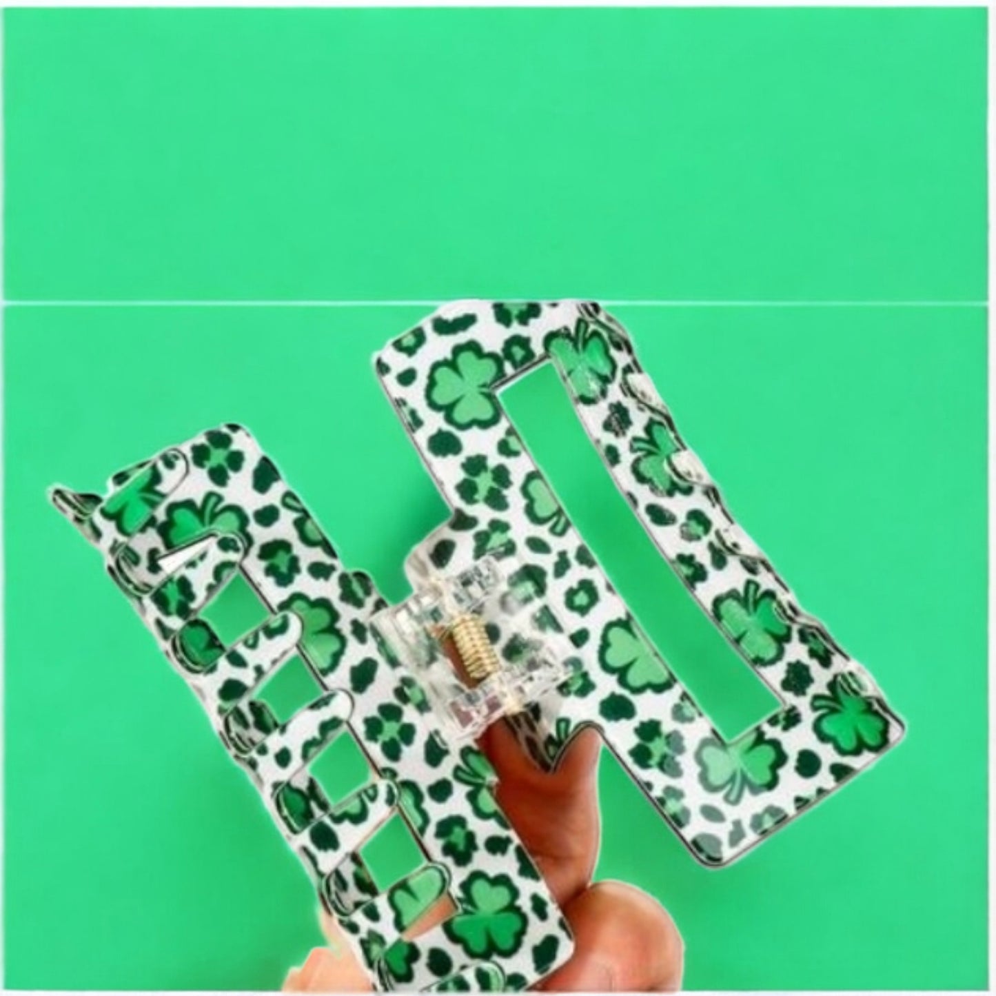 All The Luck Shamrock Hair Claw Clip St. Patrick's Day