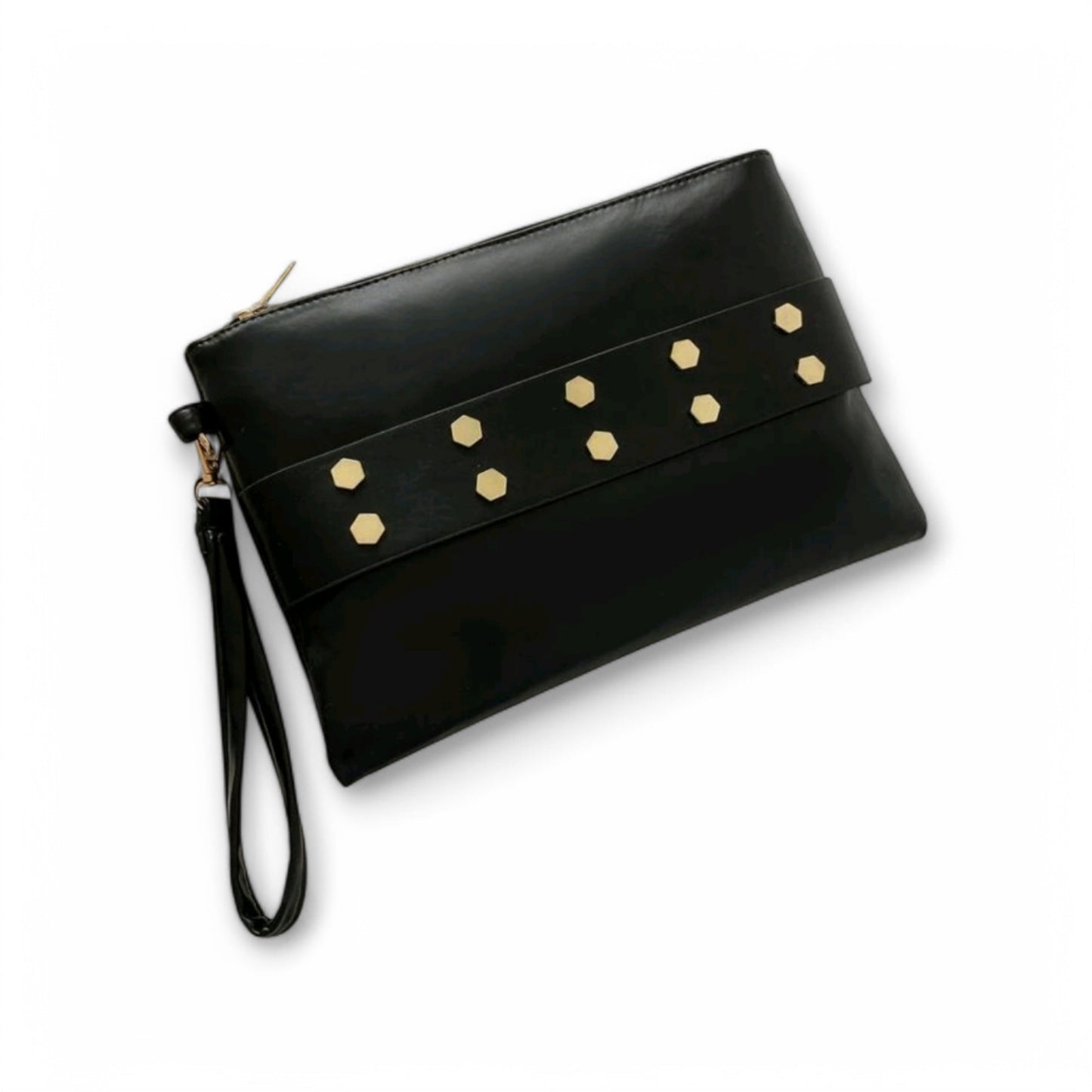 Get Up, Grab It and Go Oversized Studded Wristlet Clutch