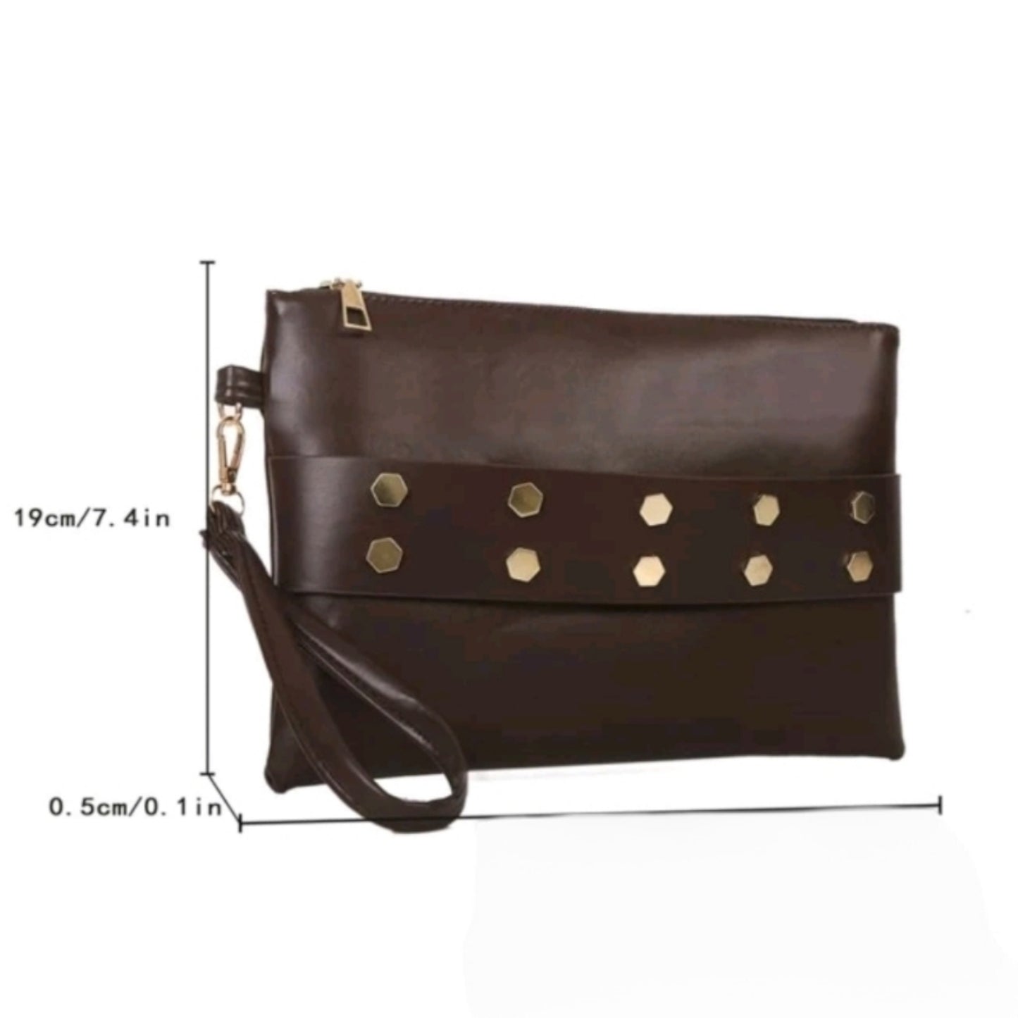 Get Up, Grab It and Go Oversized Studded Wristlet Clutch