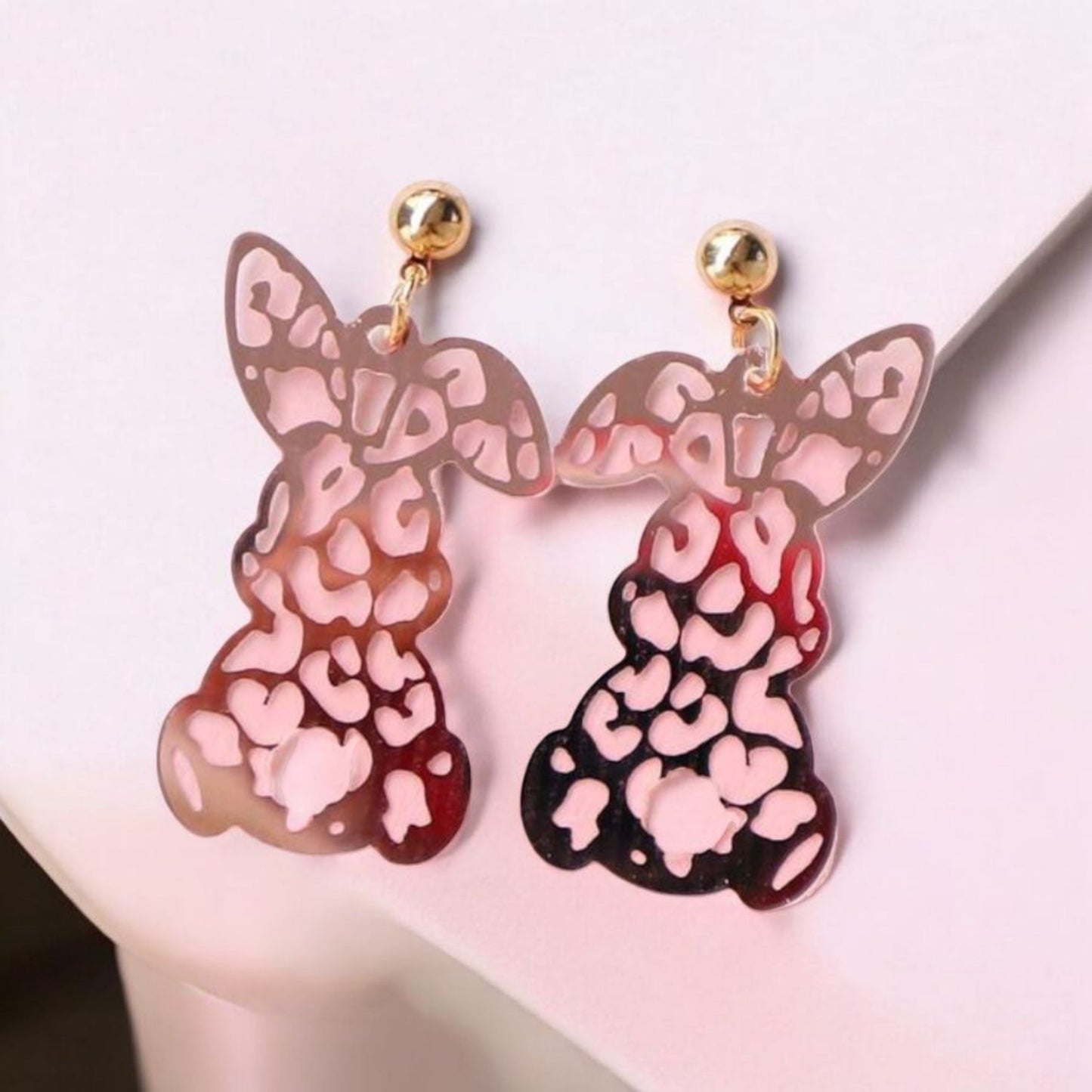 Rose Bunny Easter Holiday Earrings