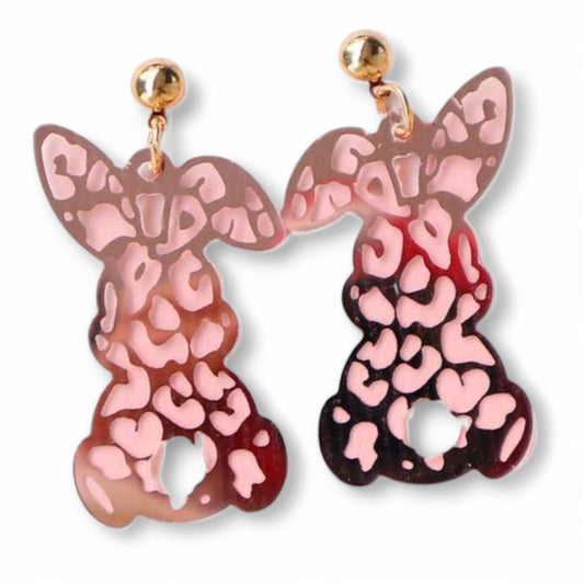 Rose Bunny Easter Holiday Earrings