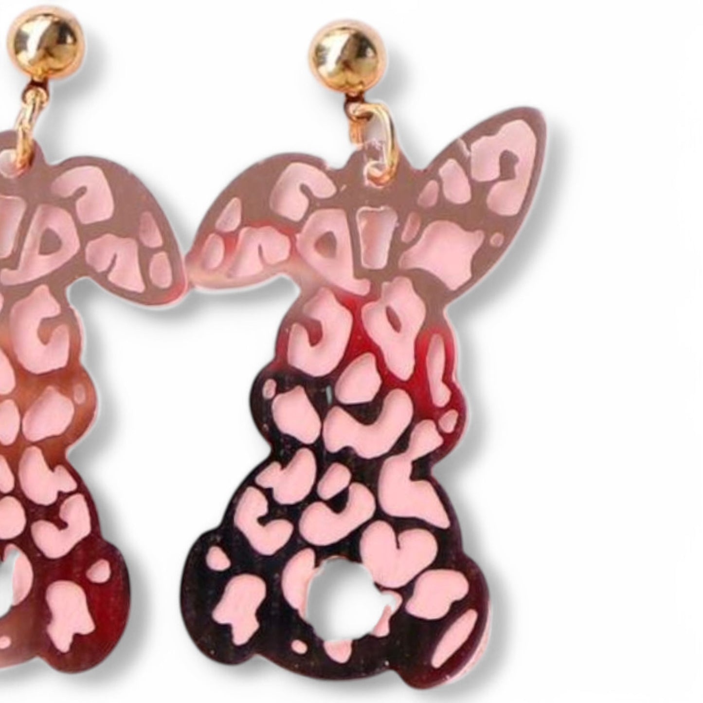 Rose Bunny Easter Holiday Earrings