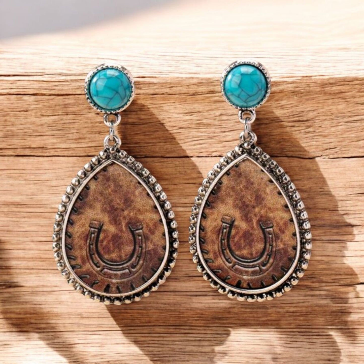 A Bit Of Luck Teardrop Shape Drop Metal Western Earrings