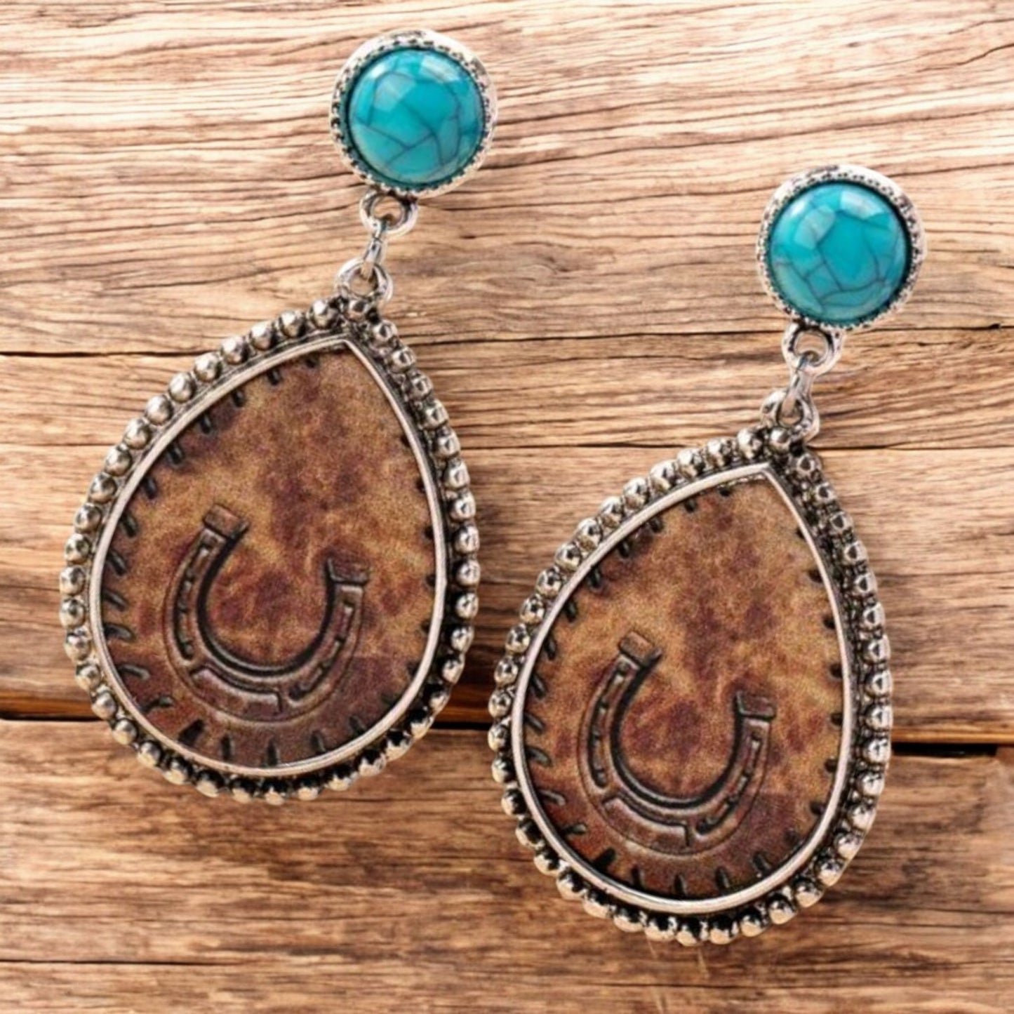 A Bit Of Luck Teardrop Shape Drop Metal Western Earrings