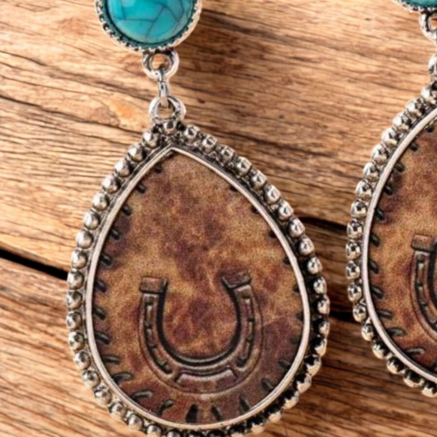 A Bit Of Luck Teardrop Shape Drop Metal Western Earrings