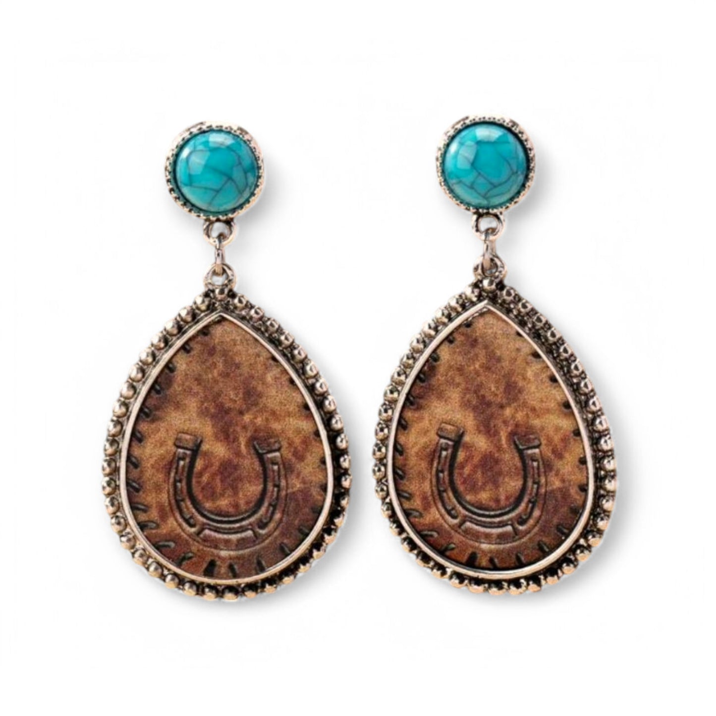 A Bit Of Luck Teardrop Shape Drop Metal Western Earrings