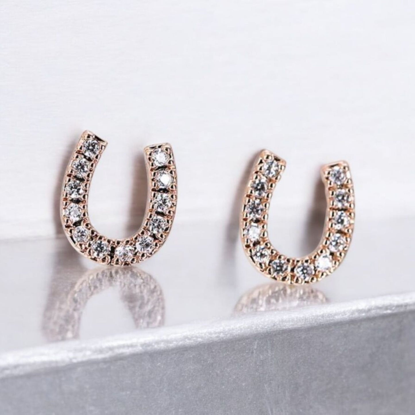 The Luckiest One of All Dainty Horseshoe Stud Earrings