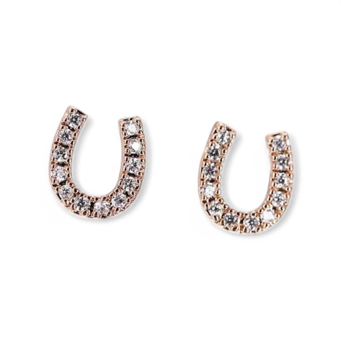 The Luckiest One of All Dainty Horseshoe Stud Earrings