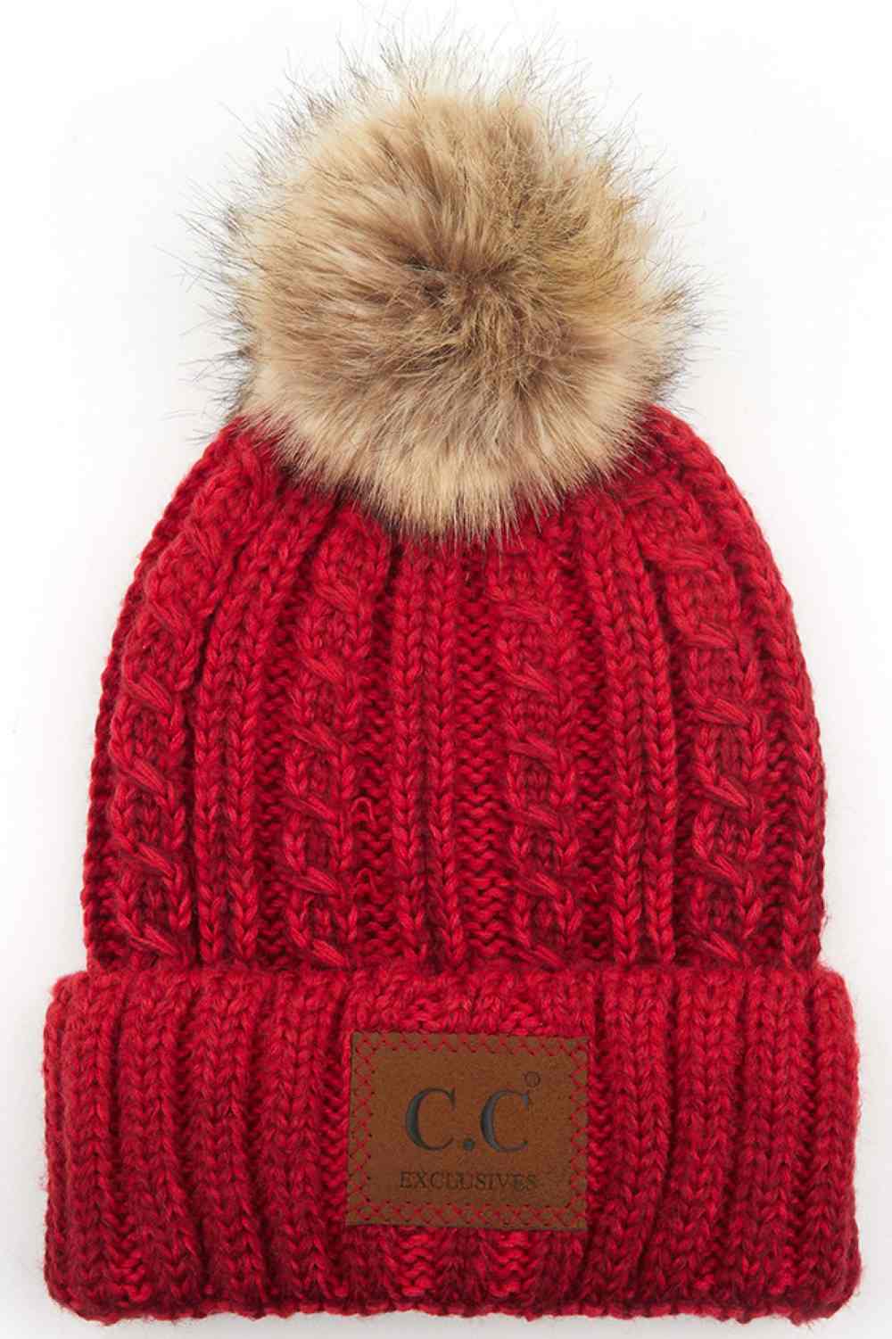 Everly Marled Cable Knit Pom Beanie