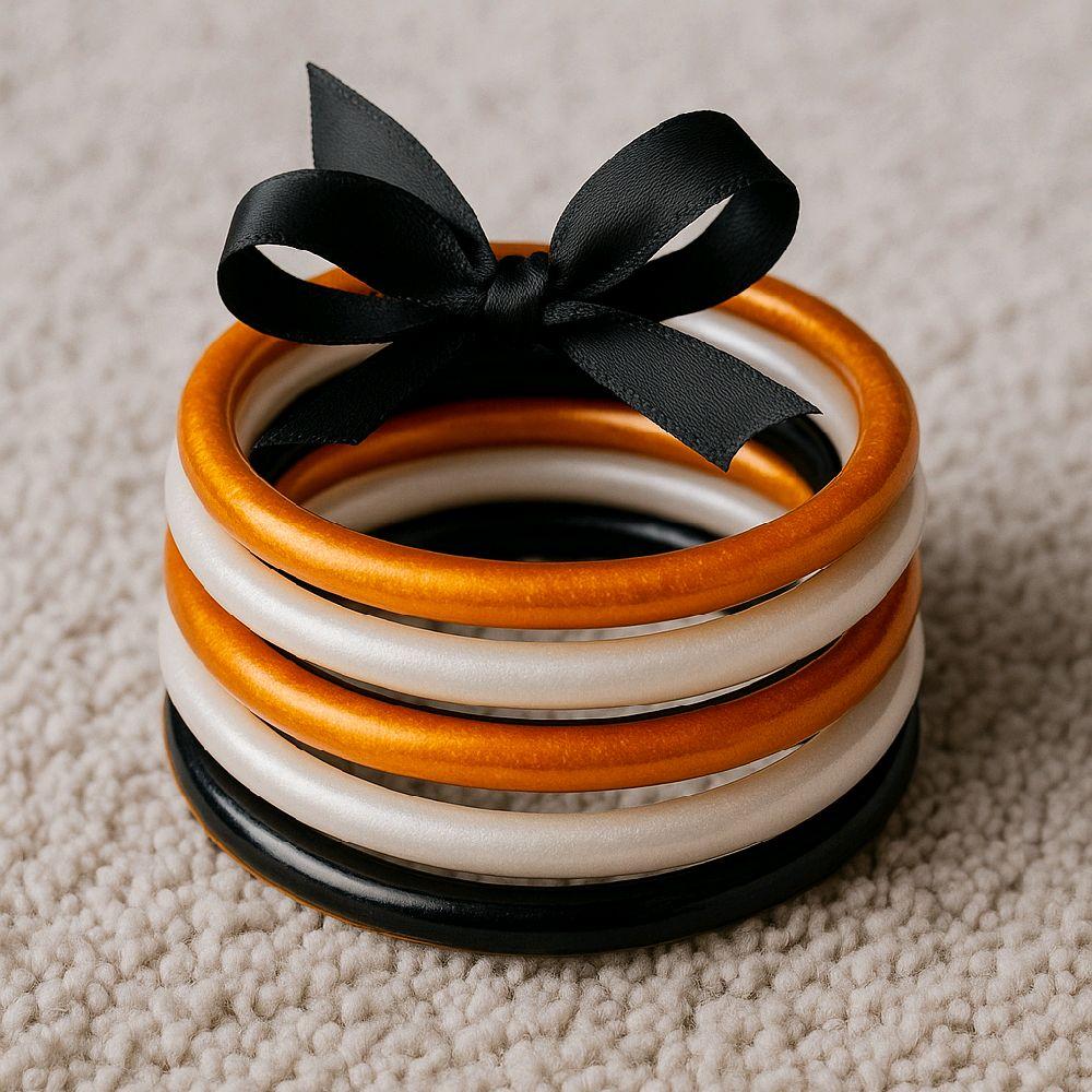 Spooky Glitter Filled Jelly Bracelets Set of 5