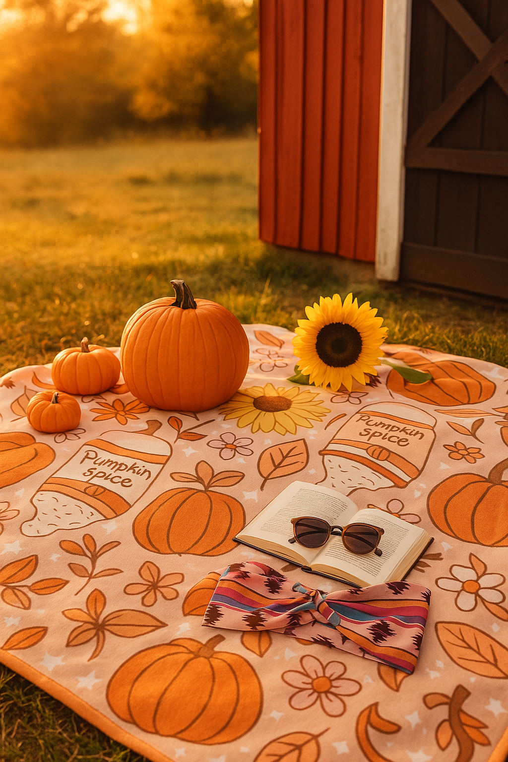 Pumpkin Spice Fall Time Fleece Blankets
