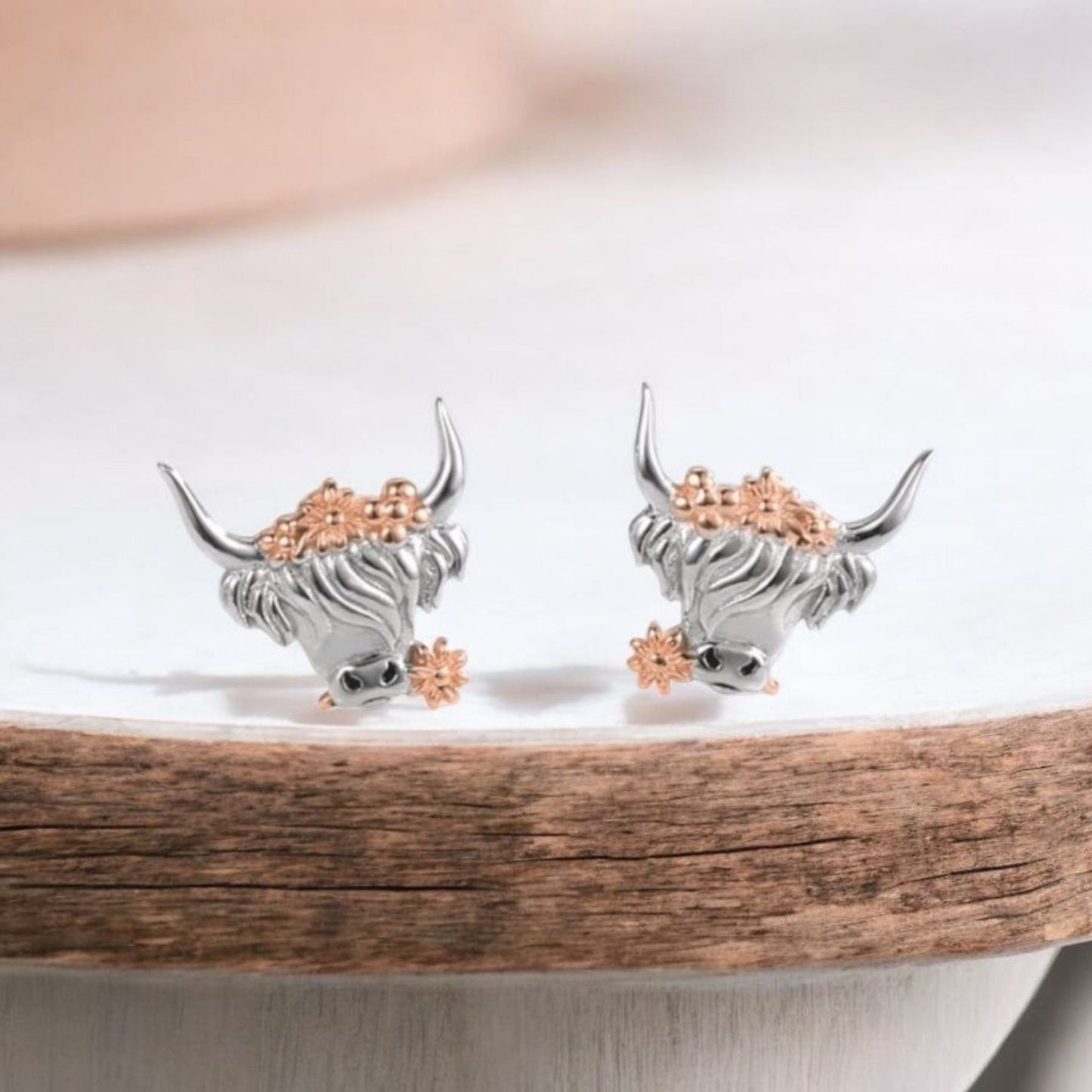 Highland Western Lovers Dainty Stud Earrings