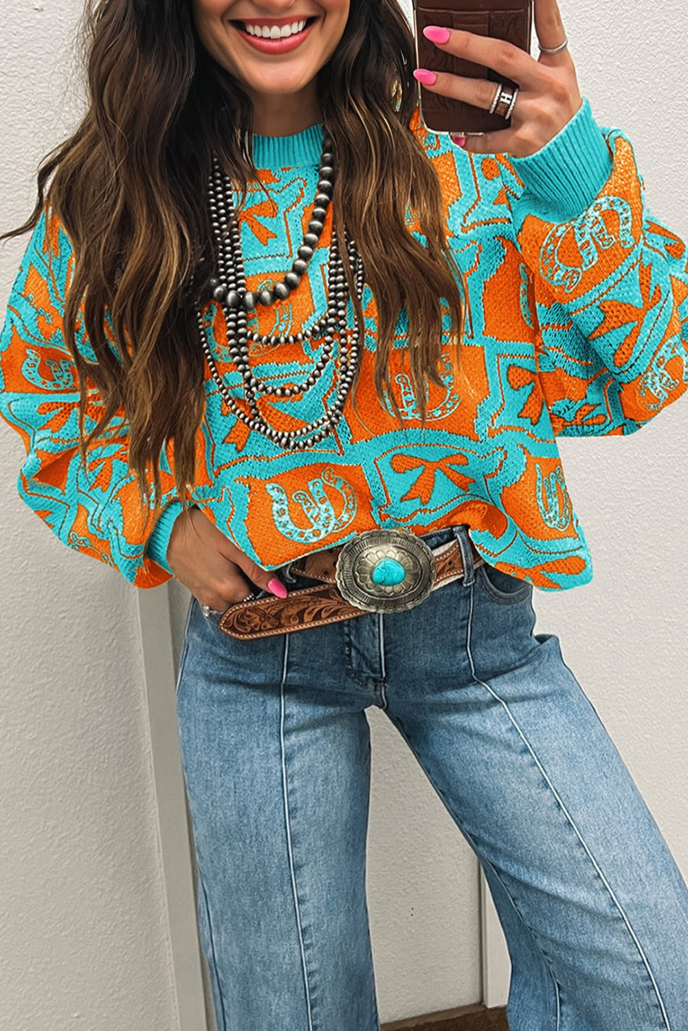Hitched & Lucky Horseshoe Sweater