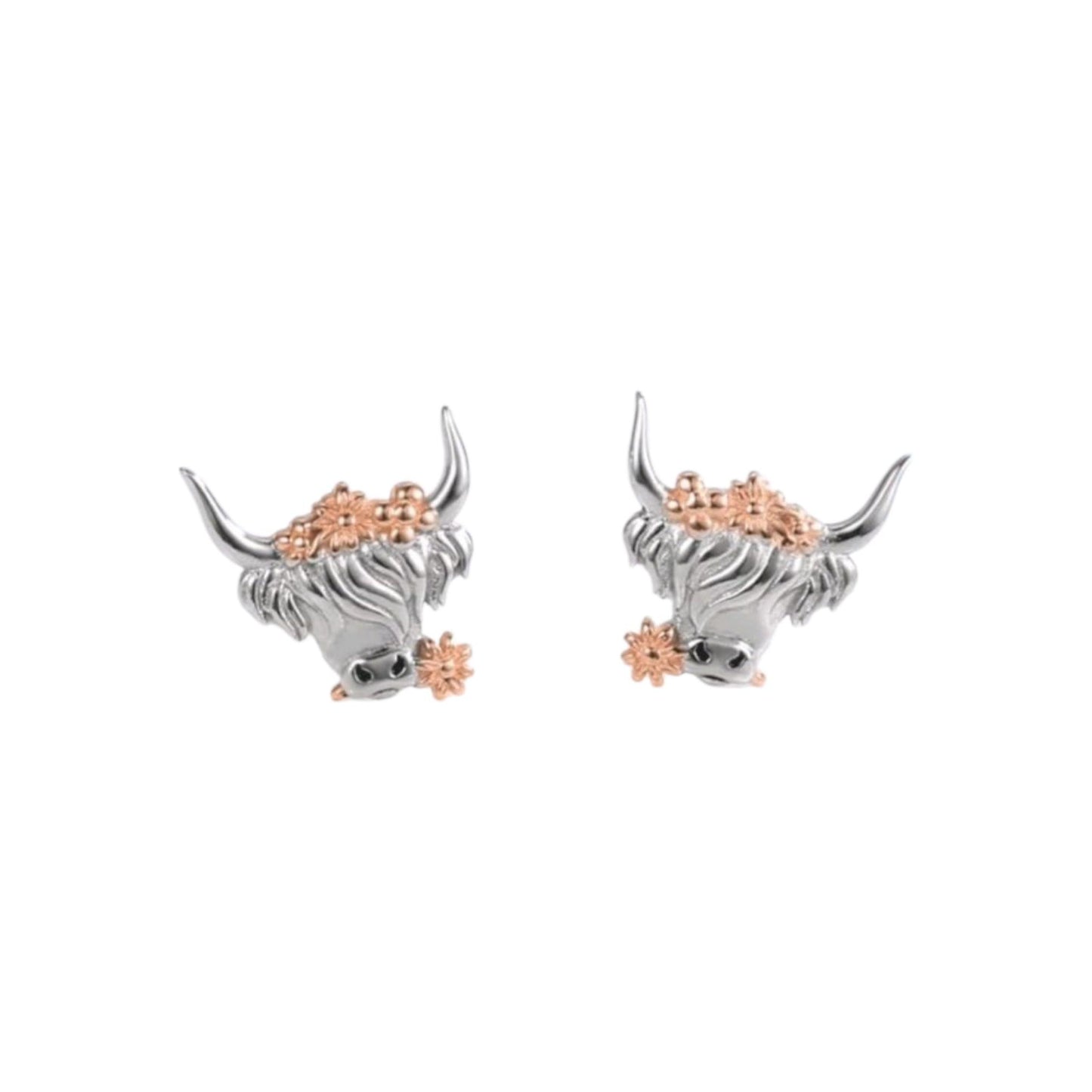 Highland Western Lovers Dainty Stud Earrings