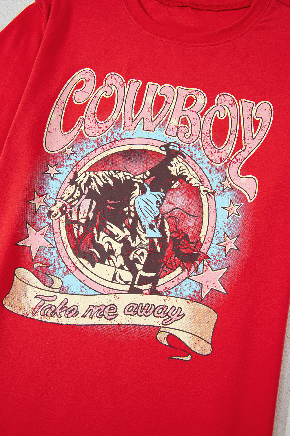 Cowboy Take Me Away Graphic Western Loose Tee