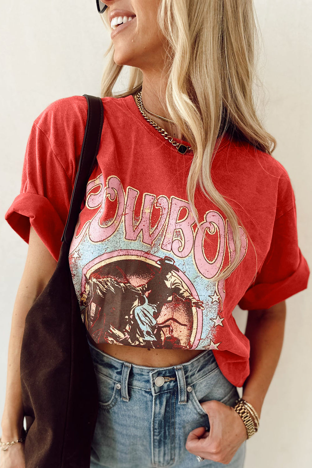 Cowboy Take Me Away Graphic Western Loose Tee