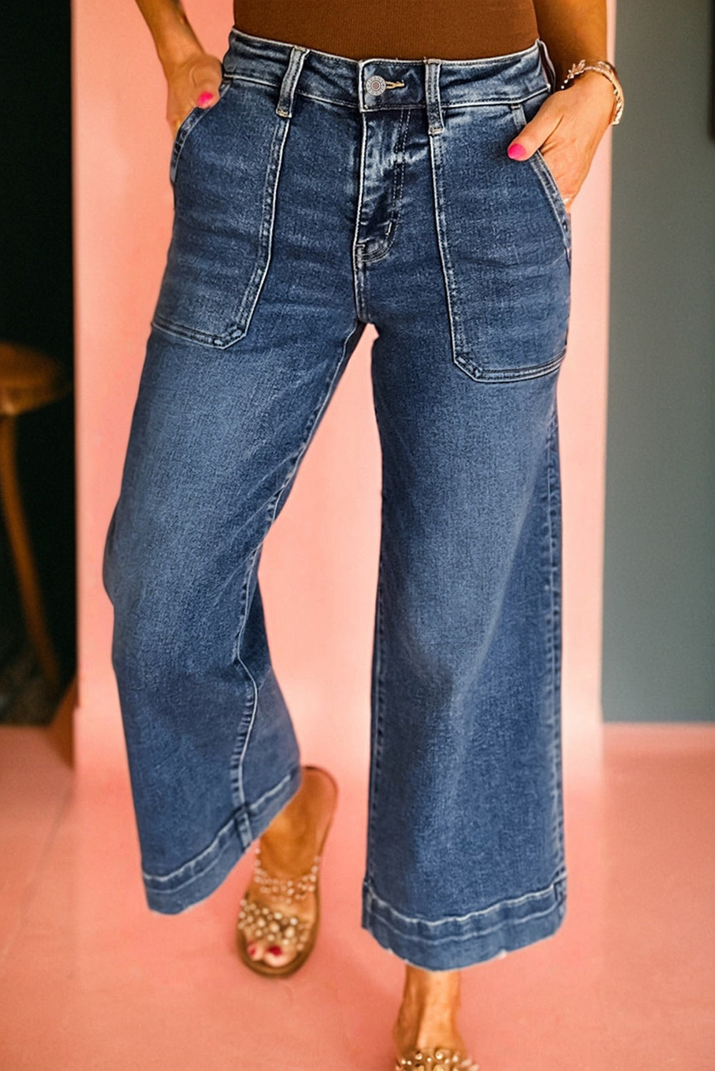 High Noon Seamed Wide Leg Jeans