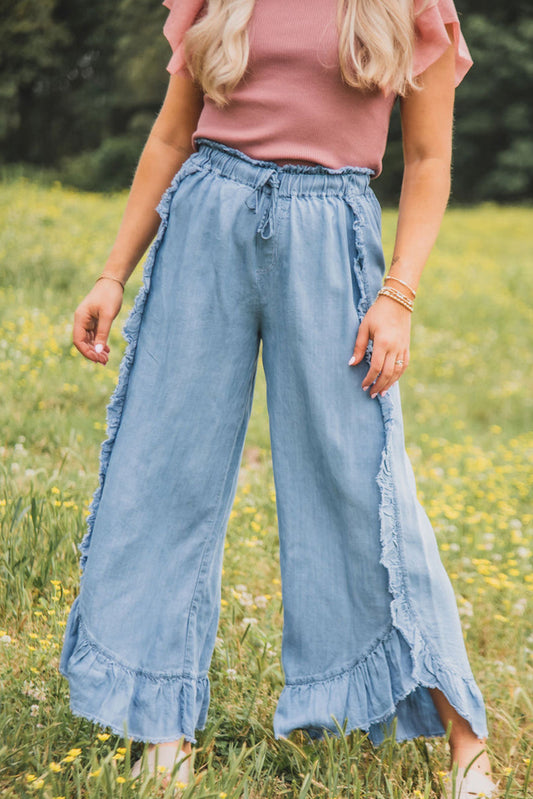 Rustwood Ruffled Wide Leg Jeans
