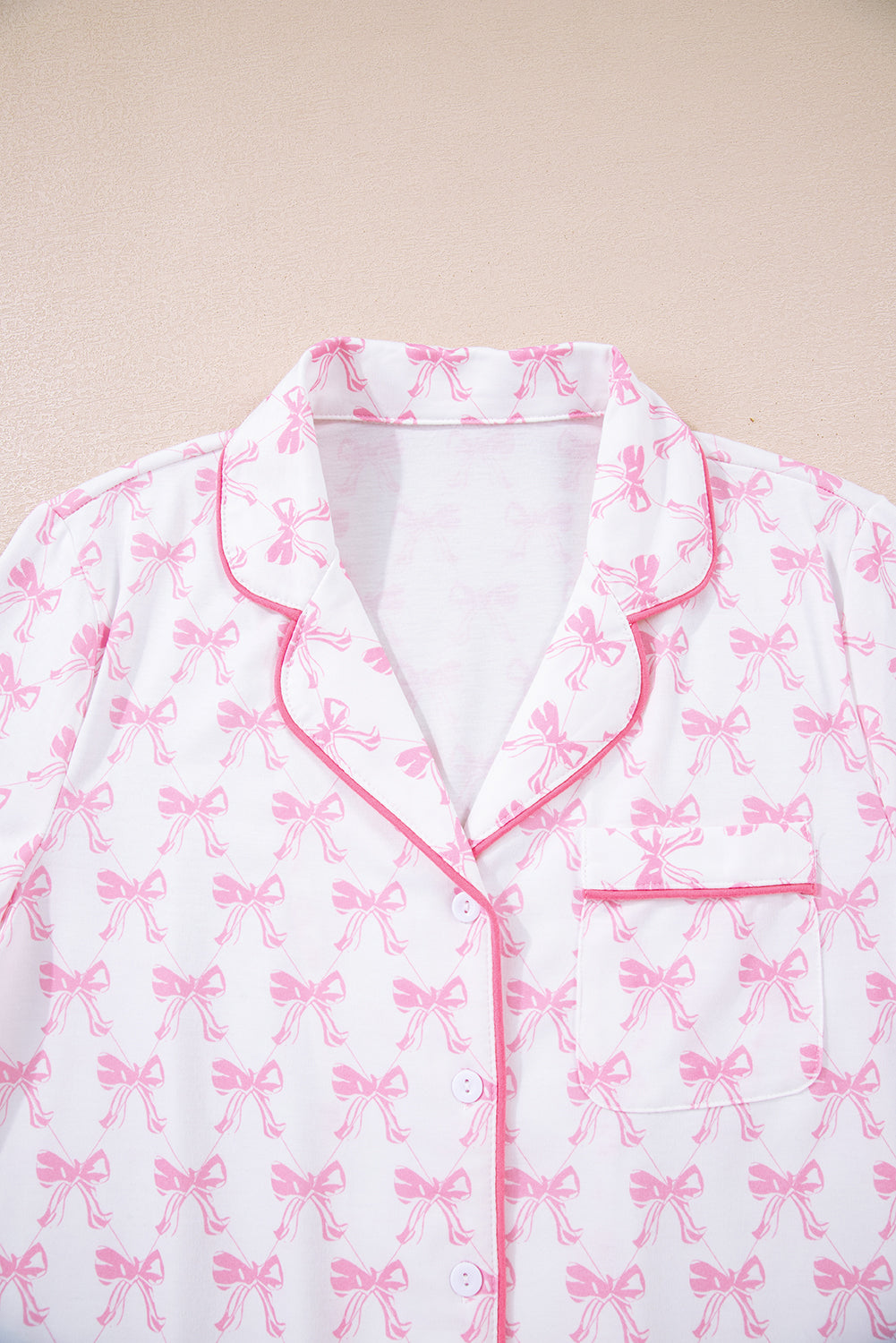 Blush Bow Cozy Pajama Set