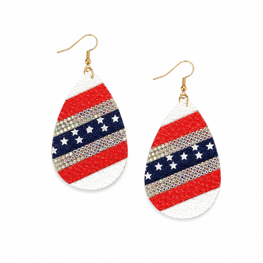 American Sparkle Tear Drop Earrings