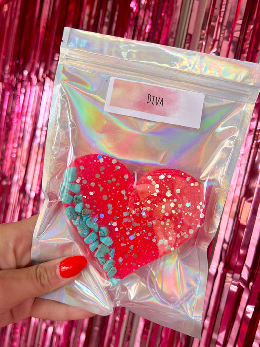 Stone Pink Heart Freshie in DIVA