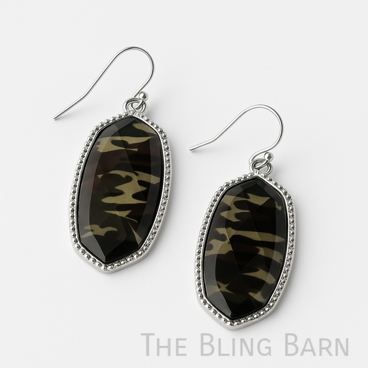Western Terrain Camo Drop Earrings