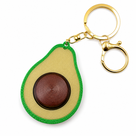 Avocado Clicker Fidget Keychain 3D Printed Sensory Key Ring Novelty Stress Relief Keychain
