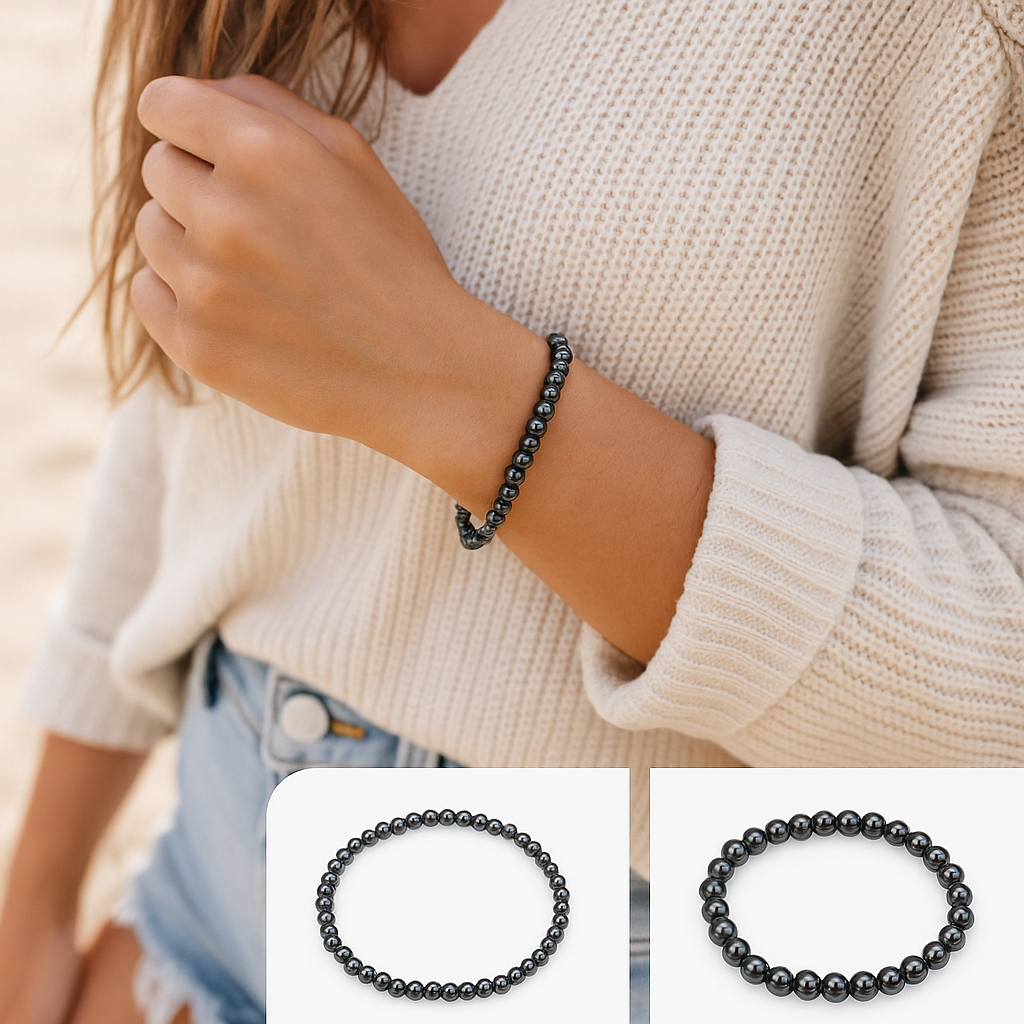Hematite Stretch Circular Different Size Bracelets