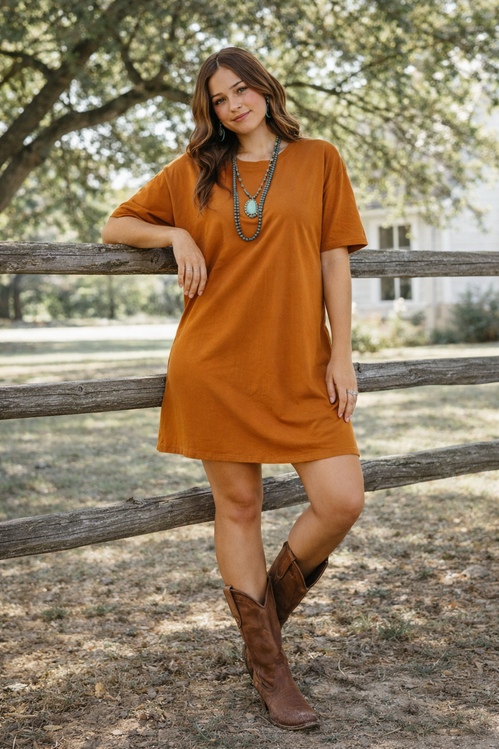Sundown Rust Tee Dress