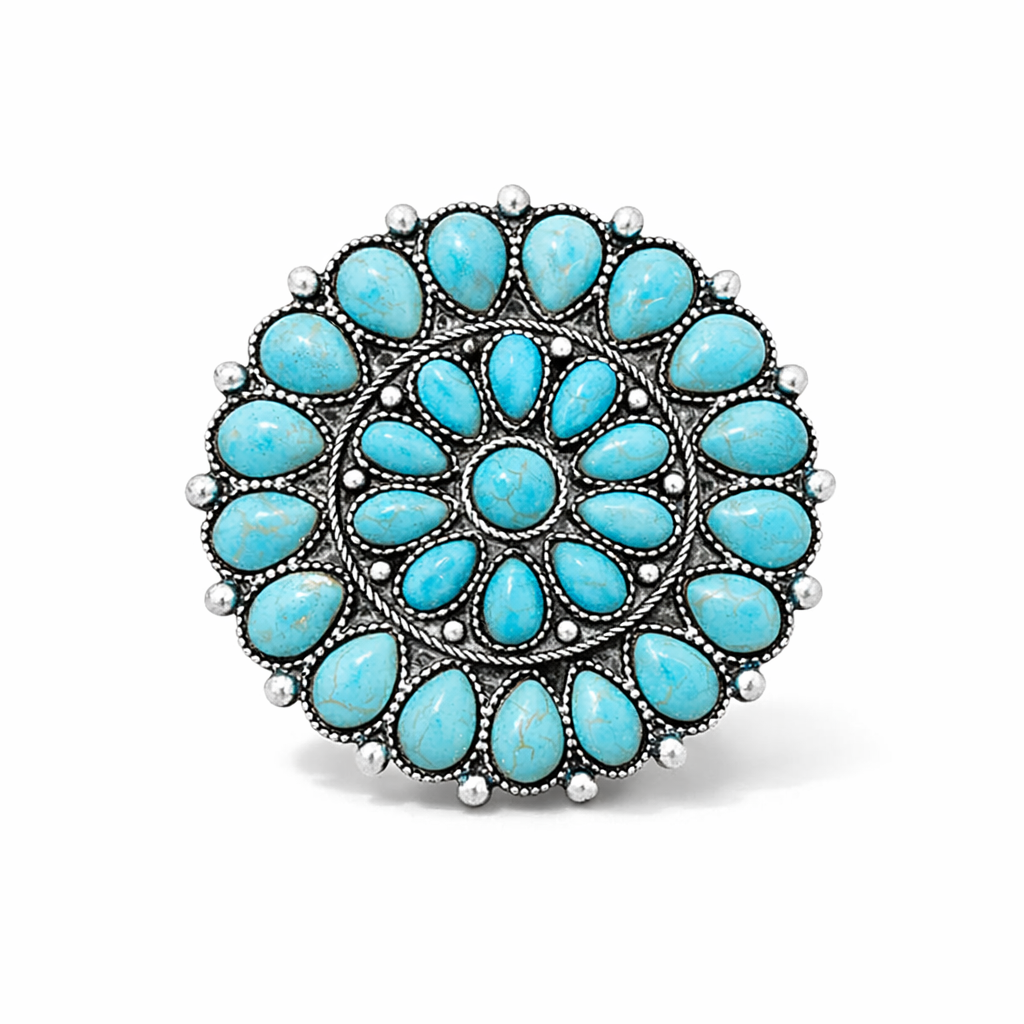 Turquoise Territory Cluster Ring