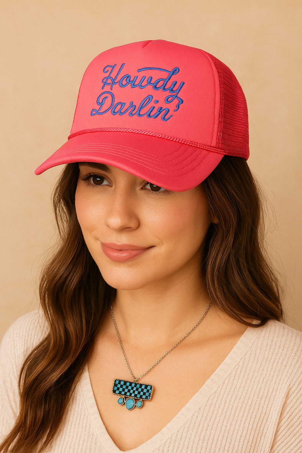 Howdy Darlin' Hot Pink Trucker Hat