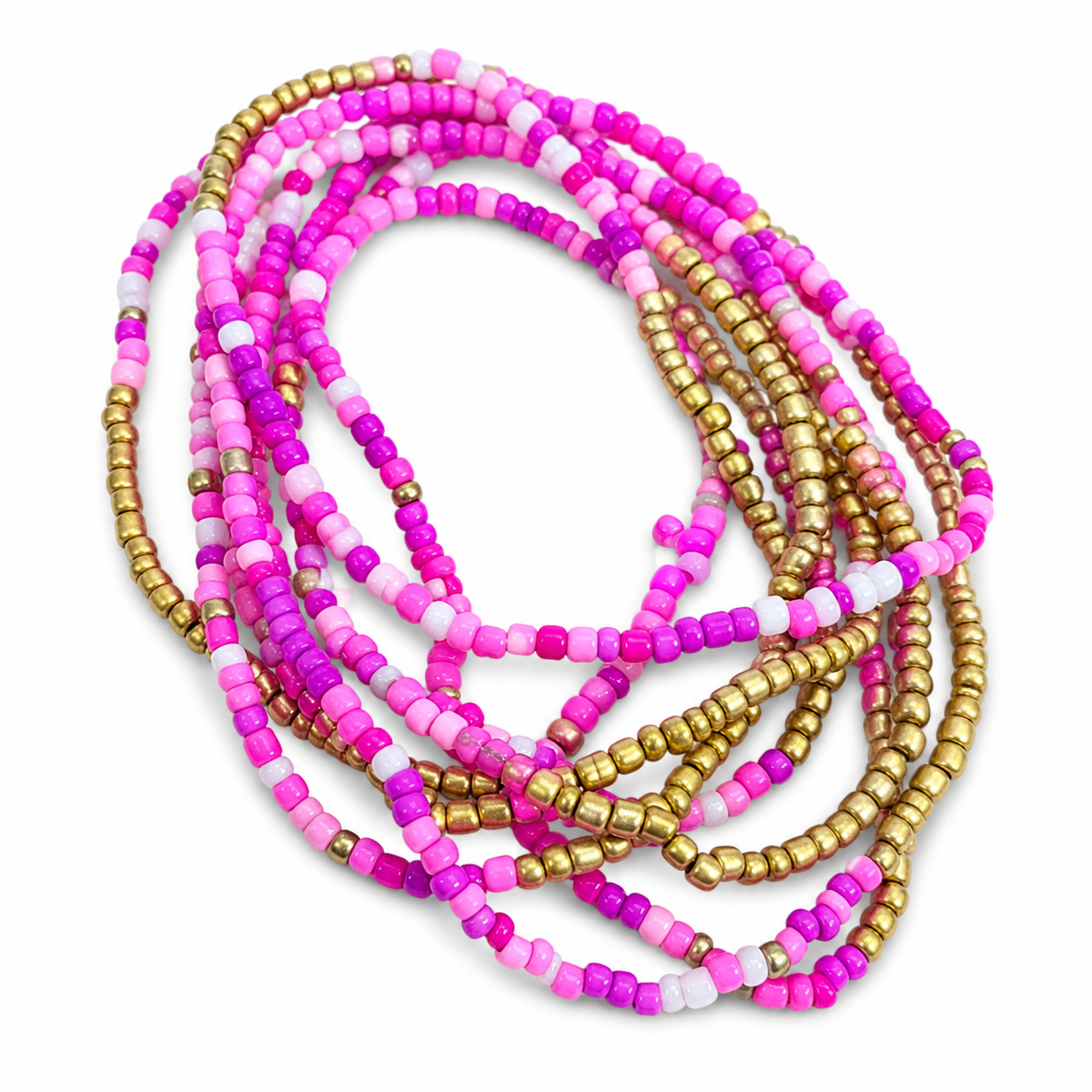 Coastal Color Seed Bead Bracelet Set 8 Piece Stretch Stack