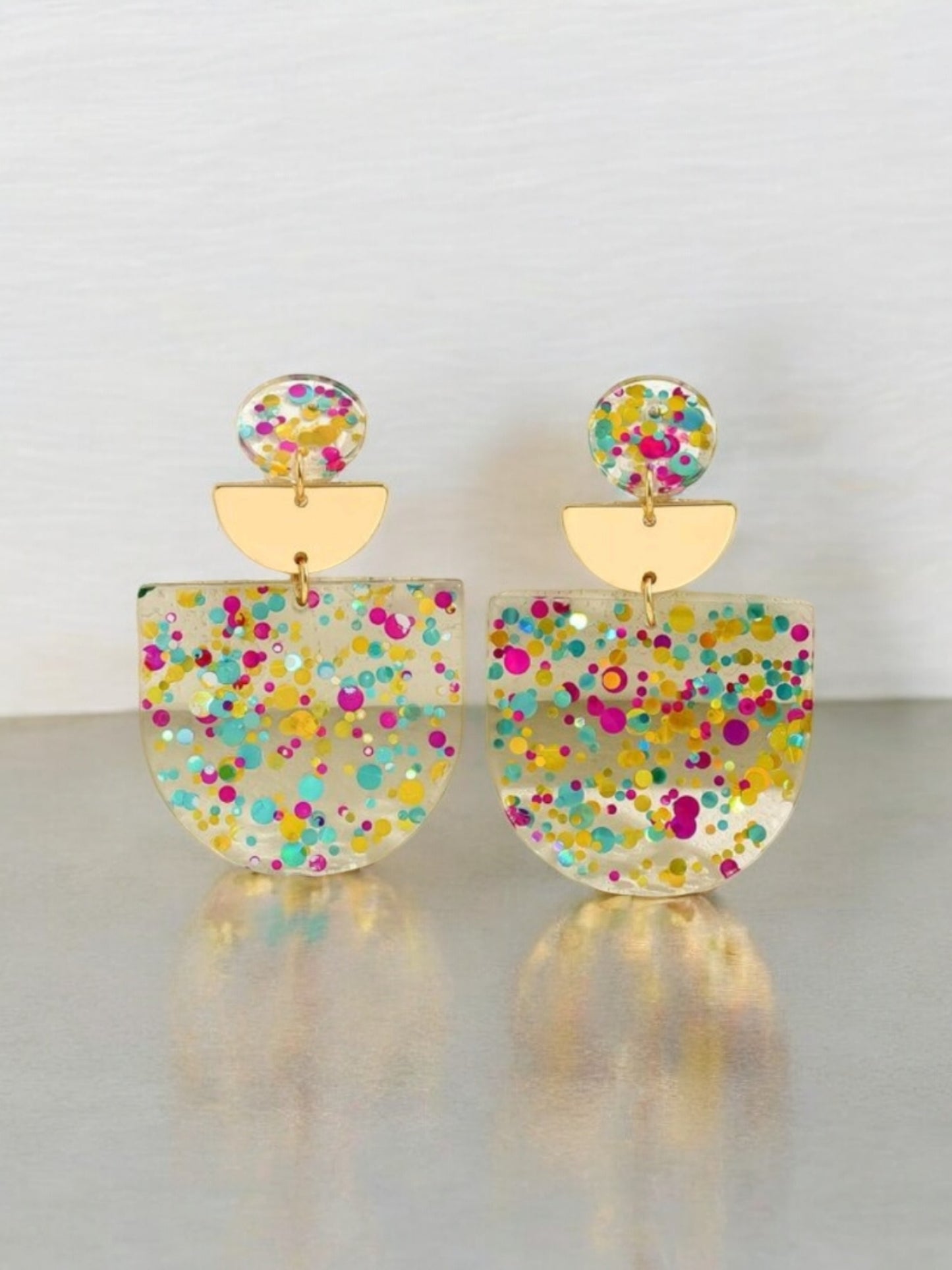 Glitter, Glitter, Bang-Bang Acrylic Eightweight Earrings