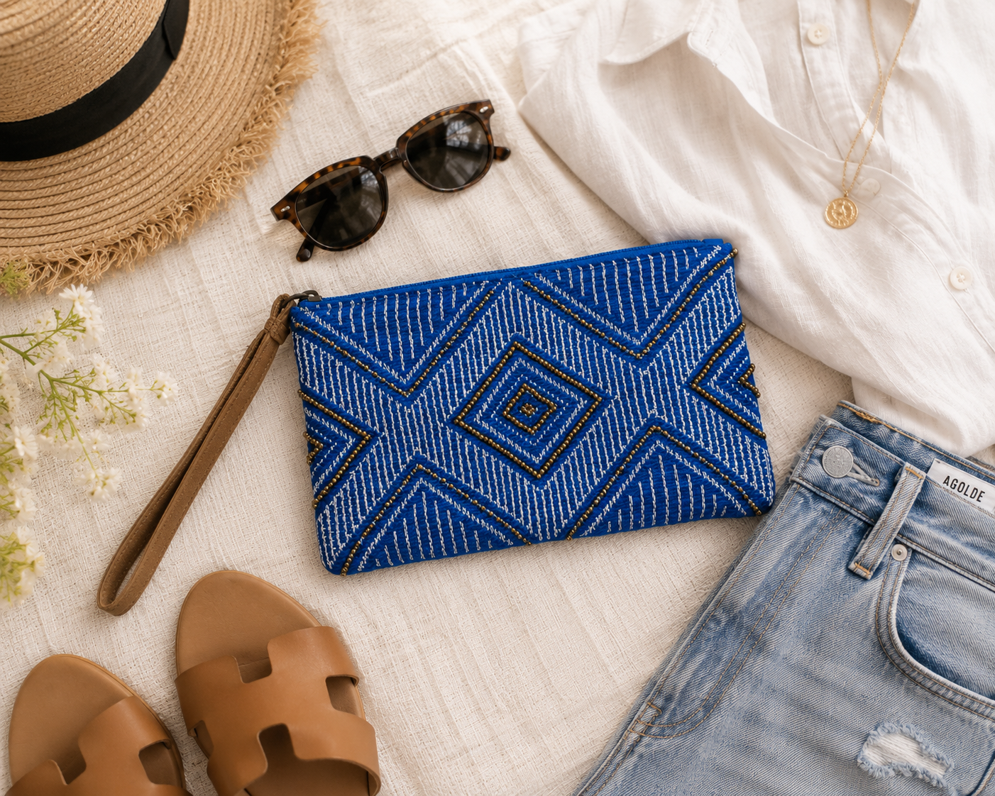 Santorini Beaded Wristlet