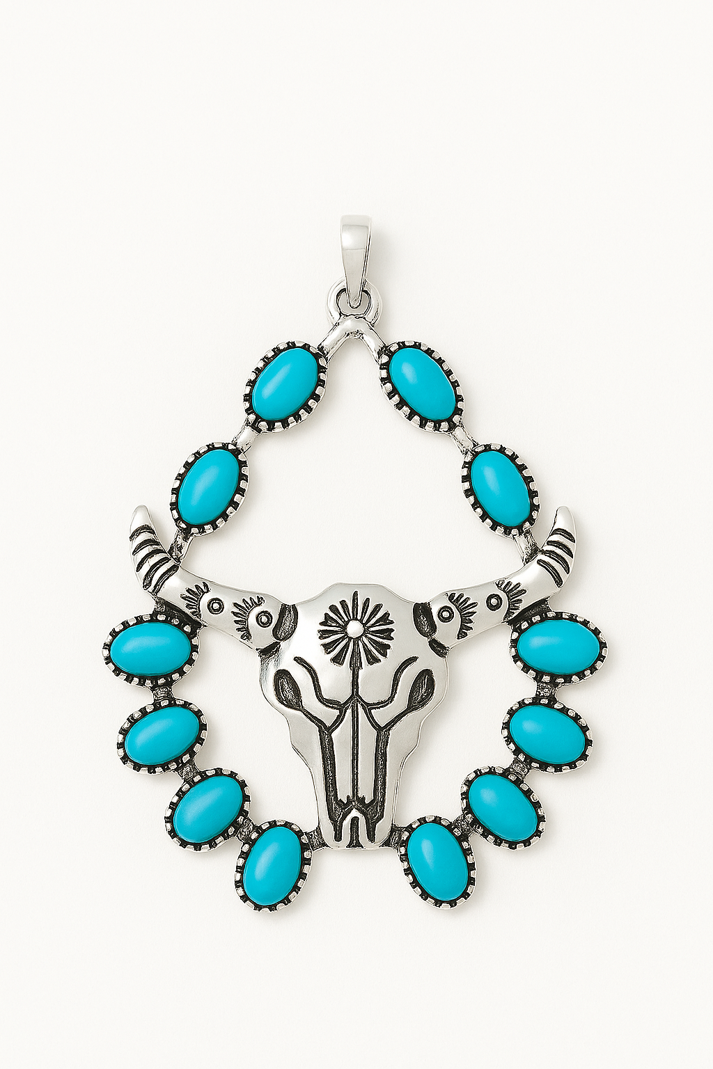Take The Bull By The Horns Drop Pendant Western Fashion Necklace