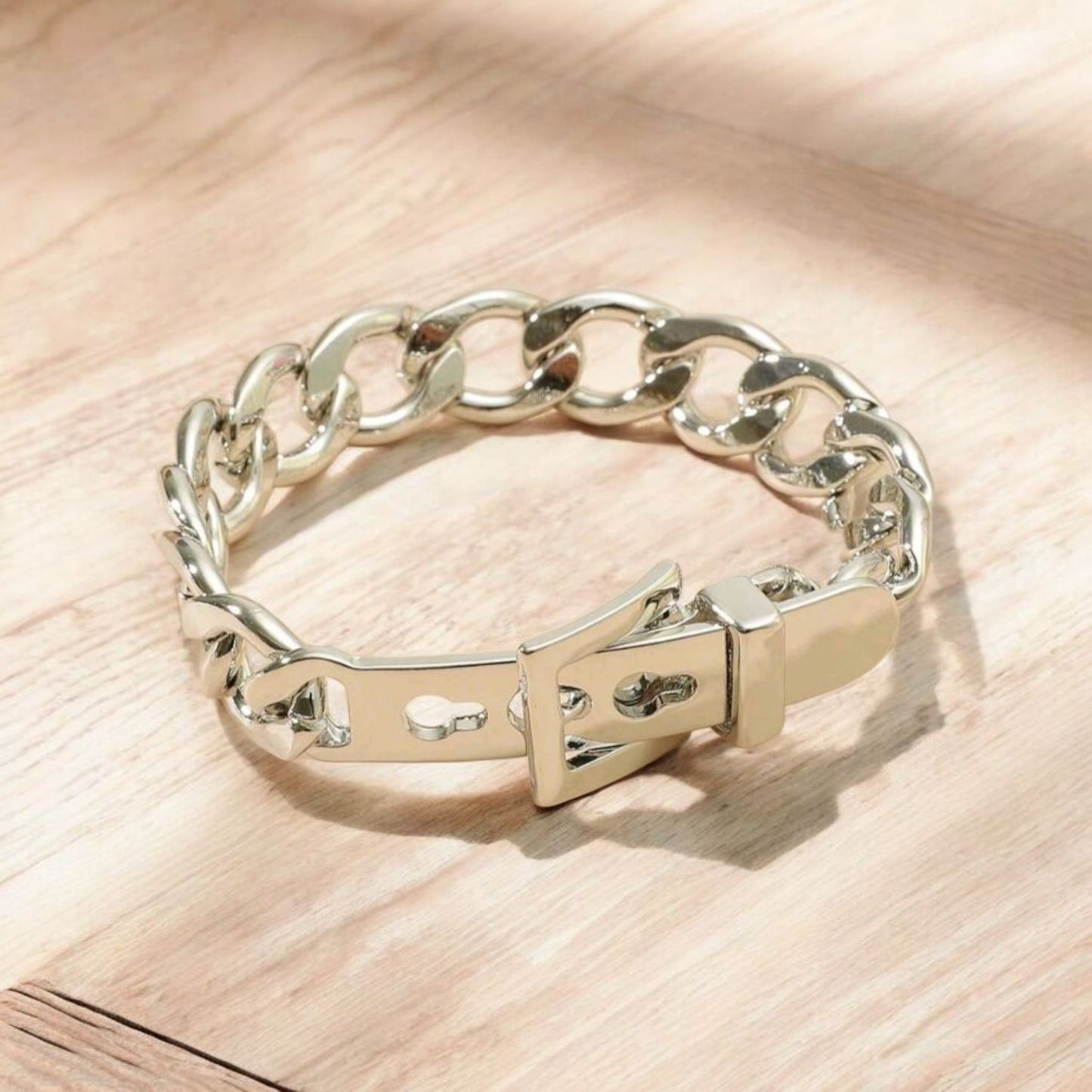 Chain Link Cuban Fashion Buckle Bracelet