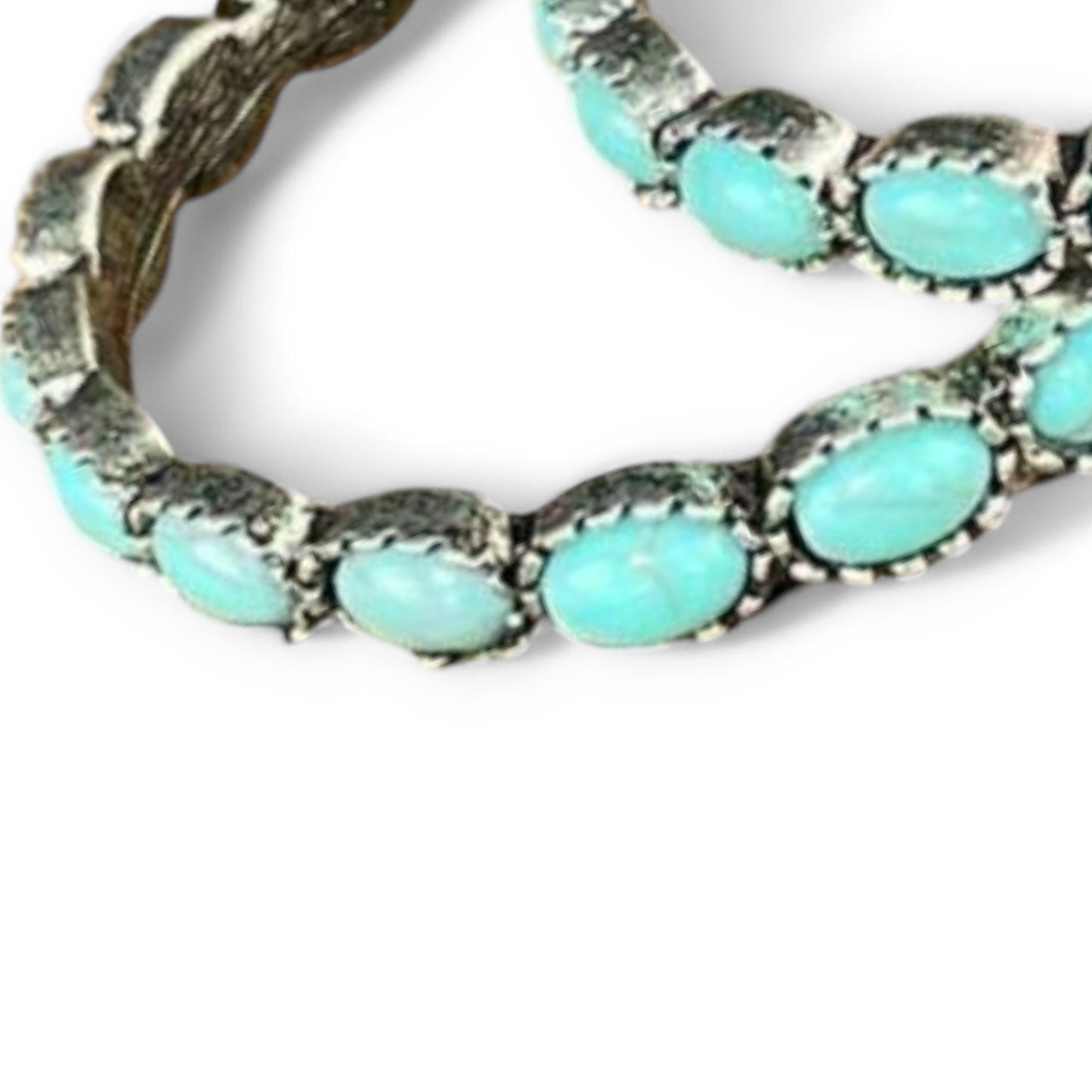 Two Step Cowgirl Blue Crackle Stone Western Fashion Hoops