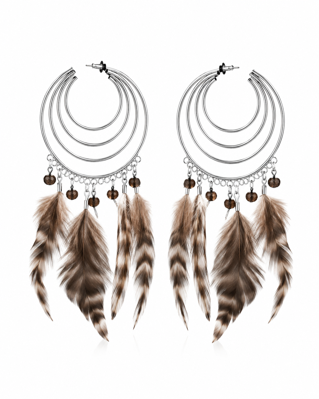 Wild Spirit Feather Hoop Earrings
