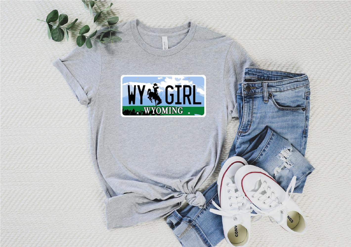 Proud WY Wyoming Girl License Plate Top