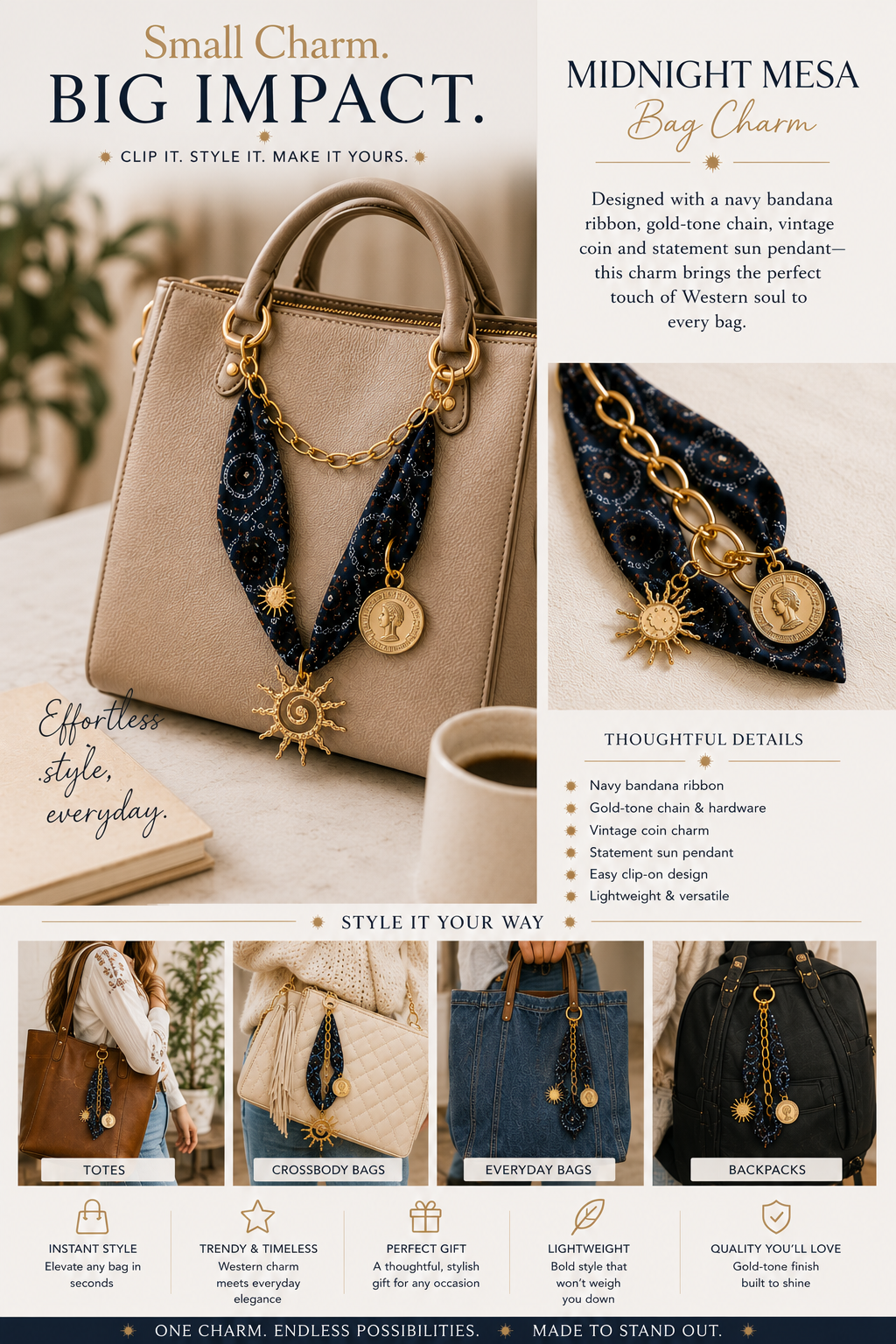 Midnight Mesa Bag Charm