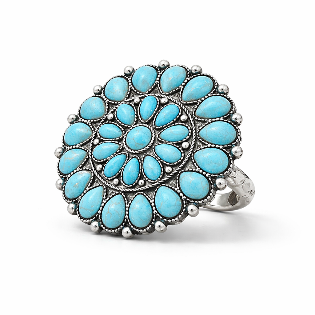 Turquoise Territory Cluster Ring