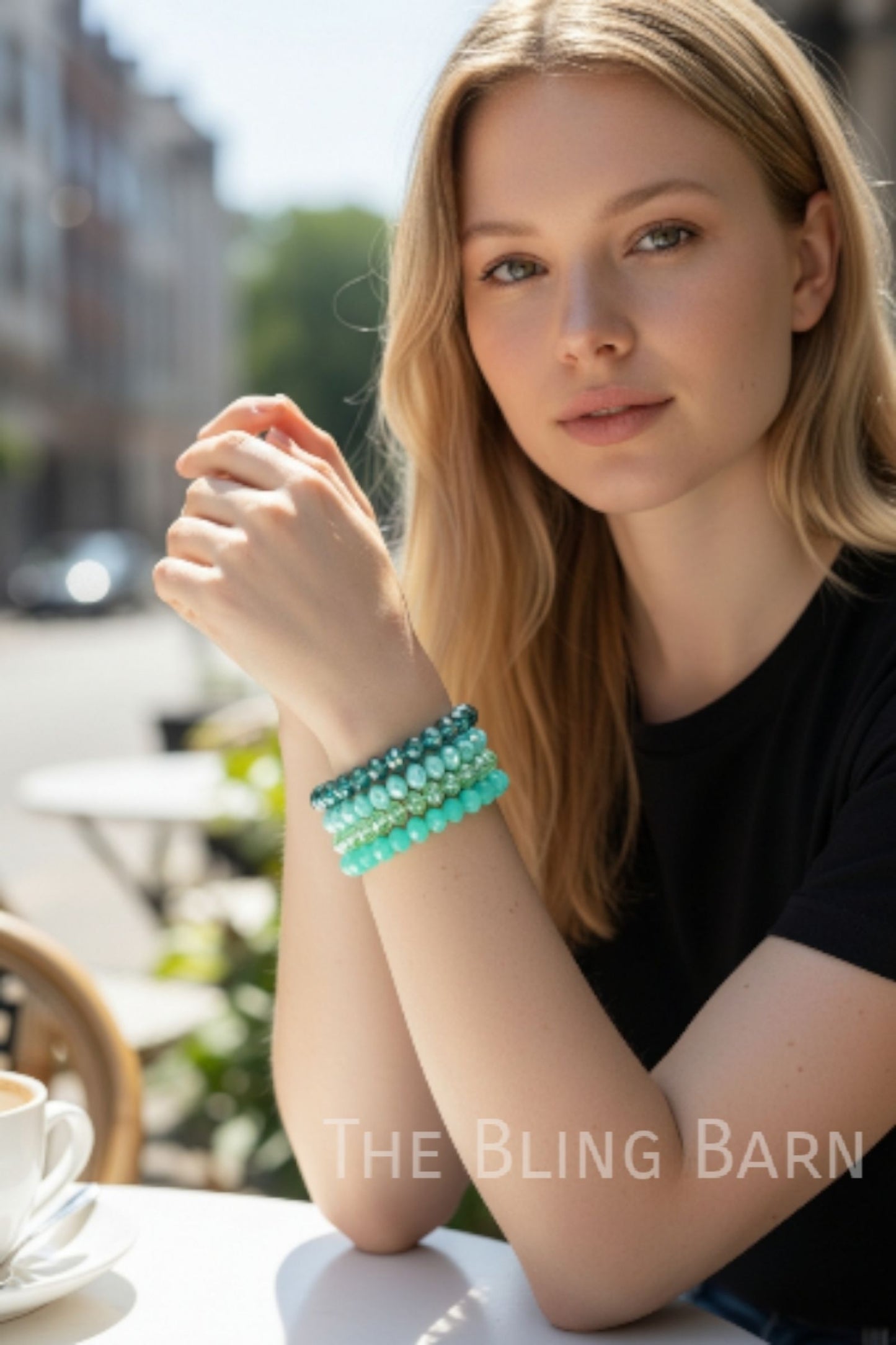 Luxe Faceted Stretch Bracelet Stack – Multi-Tone Glass Bead Bracelet Set