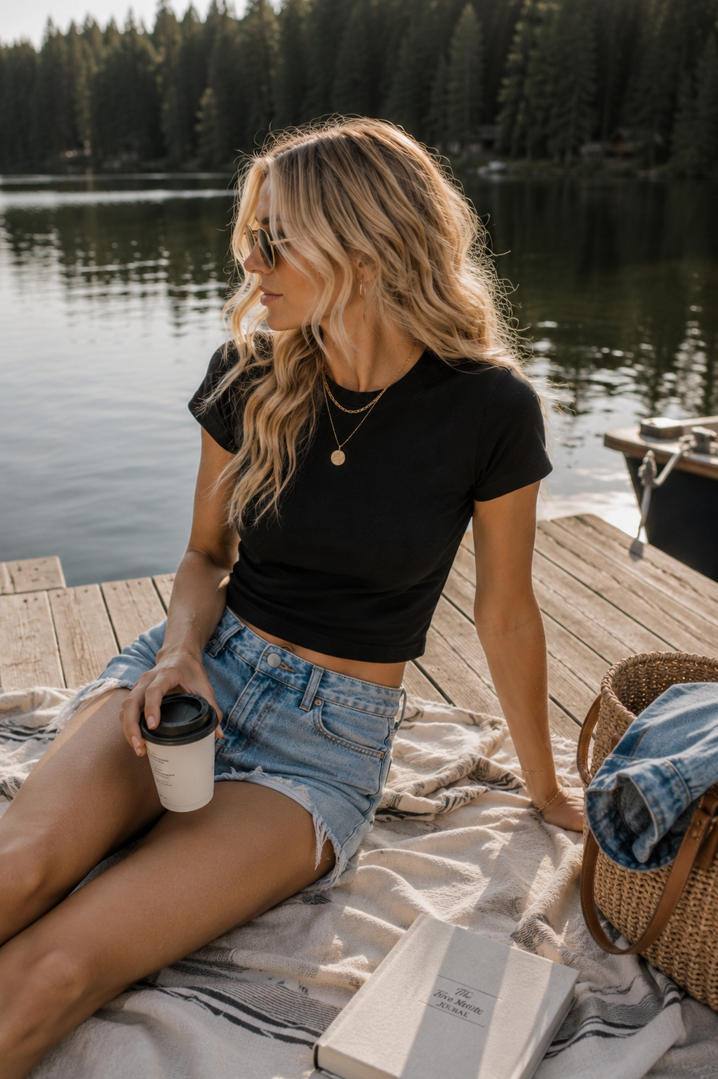The Everyday Crop Tee- Black