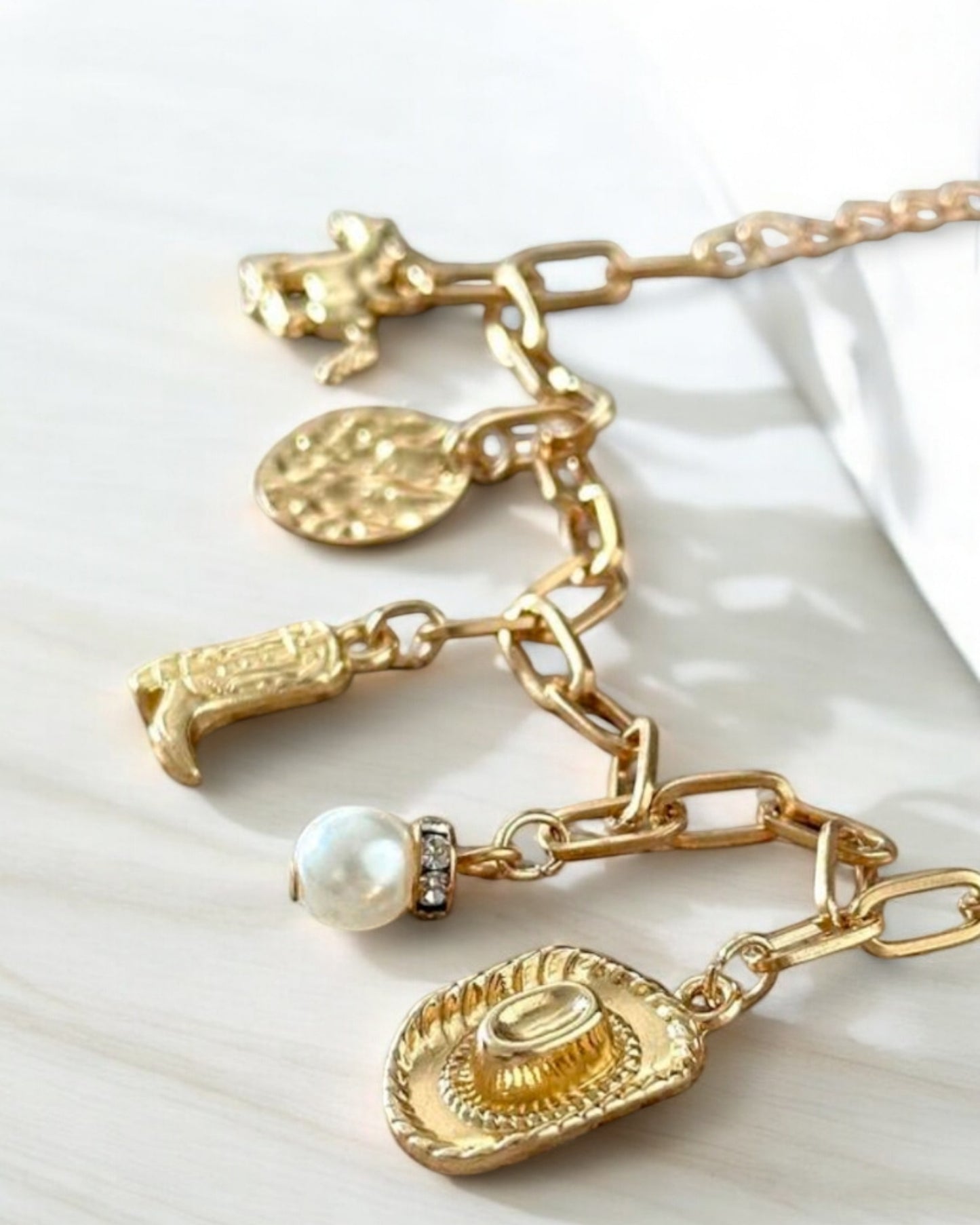 Western Charm Rodeo Queen Link Bracelet